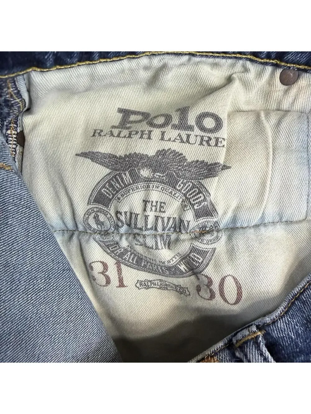 Polo Ralph Lauren Jeans Mens 31x30 Blue The Sullivan Slim Med Wash Stretch Denim